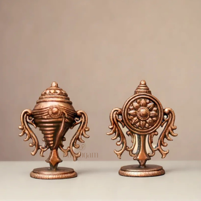 Antique Copper Shanku Chakra 1.25 Inch