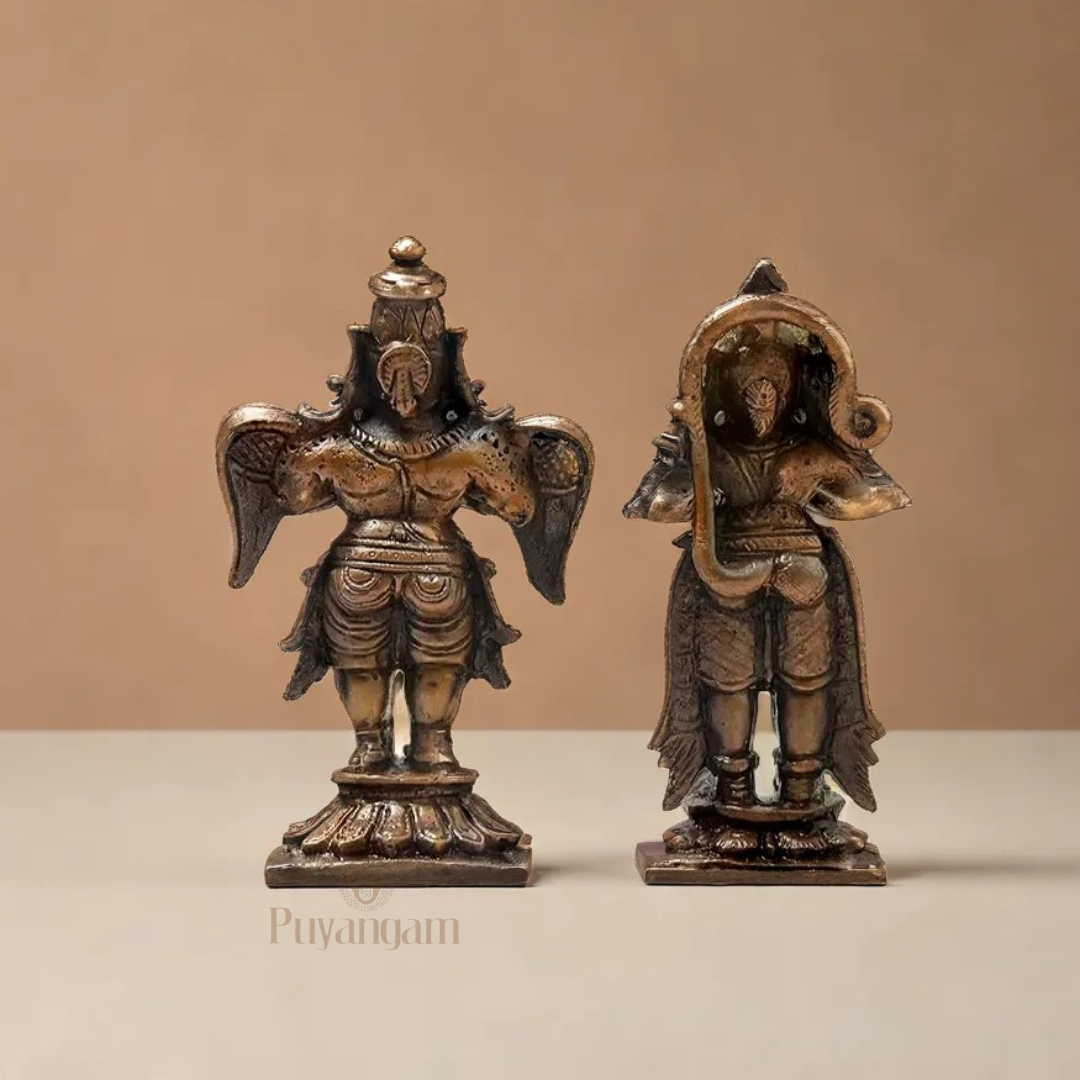 Antique Copper Garuda Hanuman Idol 2.5 Inch