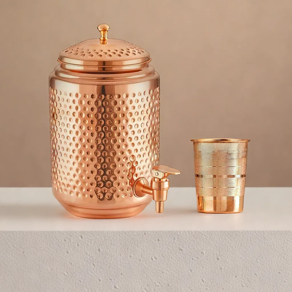 Pure Hammered Copper Matka 10 Litre