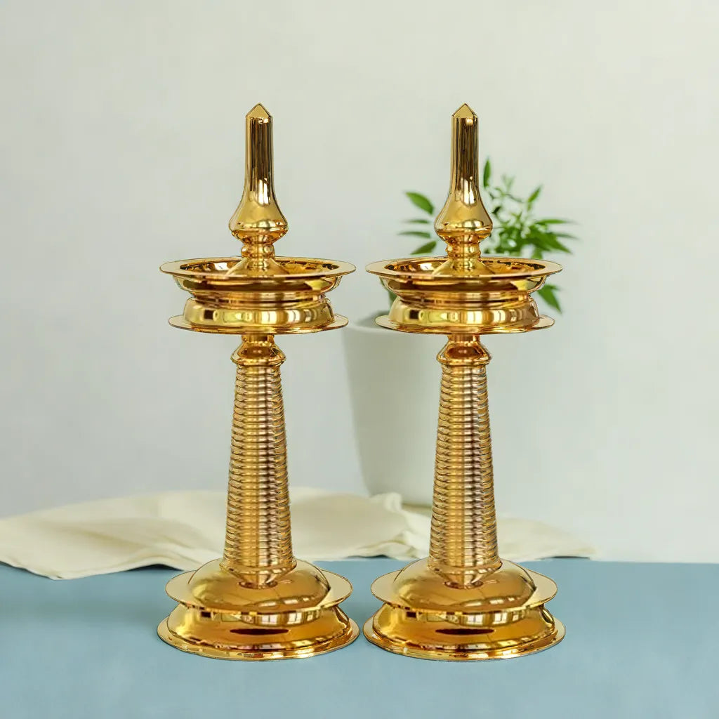 Premium Brass Pamba Vilakku 01 Pair