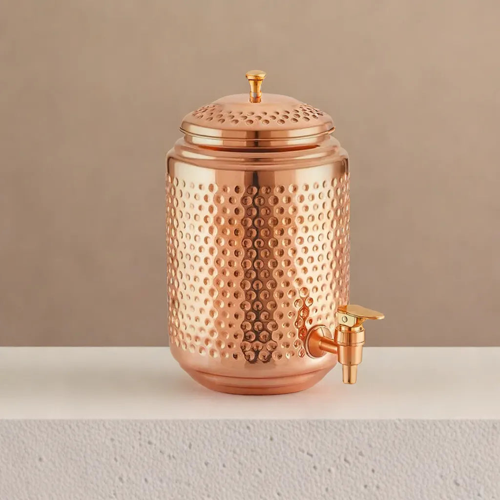 Pure Hammered Copper Matka 10 Litre
